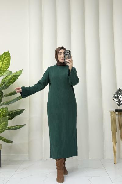 ARİA TRİKO ELBİSE Zümrüt