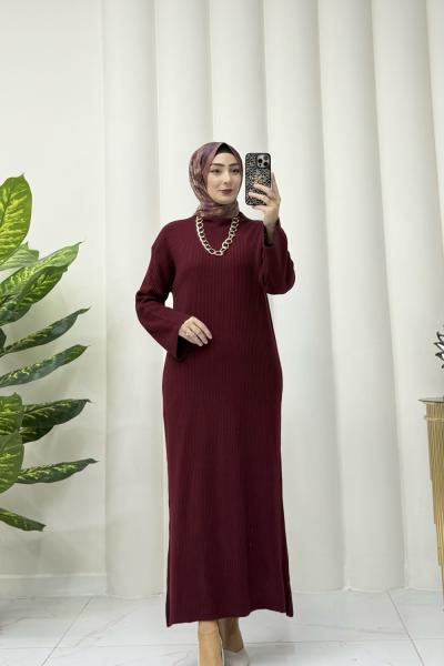 ARİA TRİKO ELBİSE Bordo
